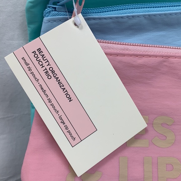 TwelveNYC Macy 3-Piece Cosmetic Bag Set Beauty Organization Pouch Trio Nylon Zip - Picture 6 of 7